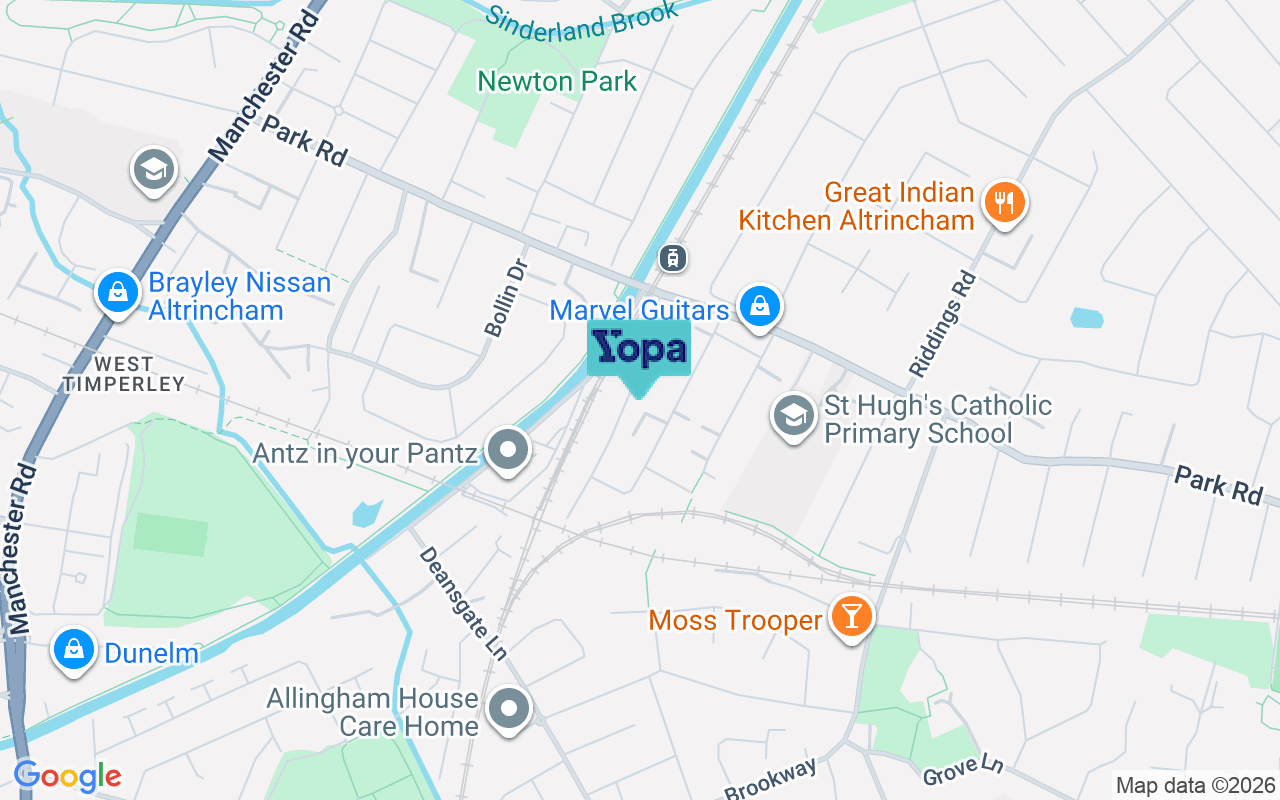 Map showing the location of WA15 6TP