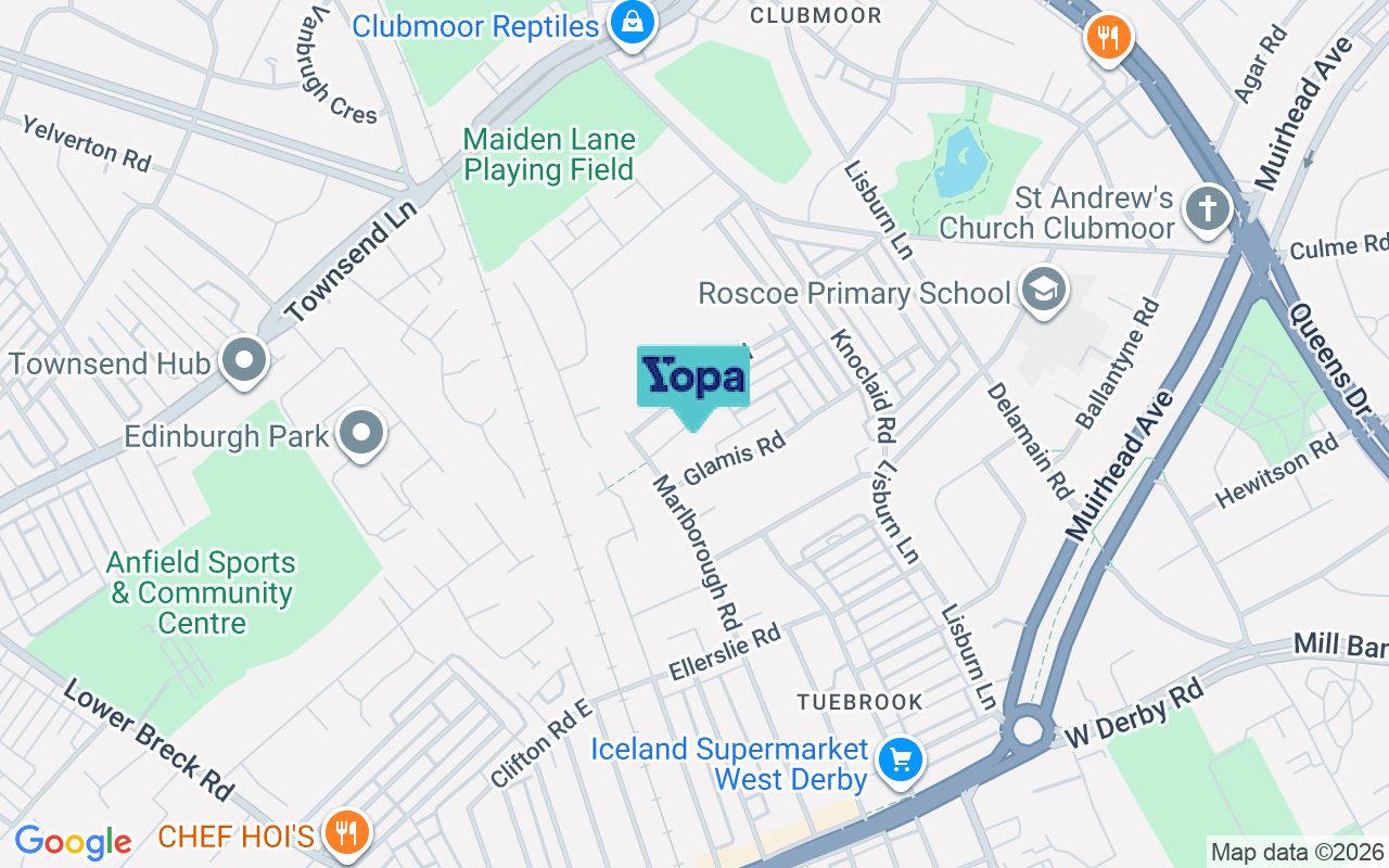 Map showing the location of L13 8DS