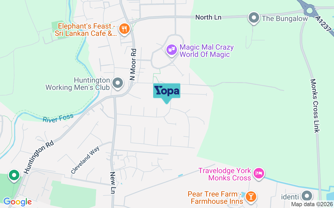 Map showing the location of YO32 9QQ
