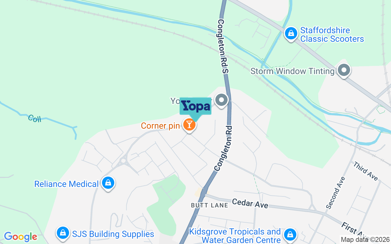 Map showing the location of ST7 1NJ