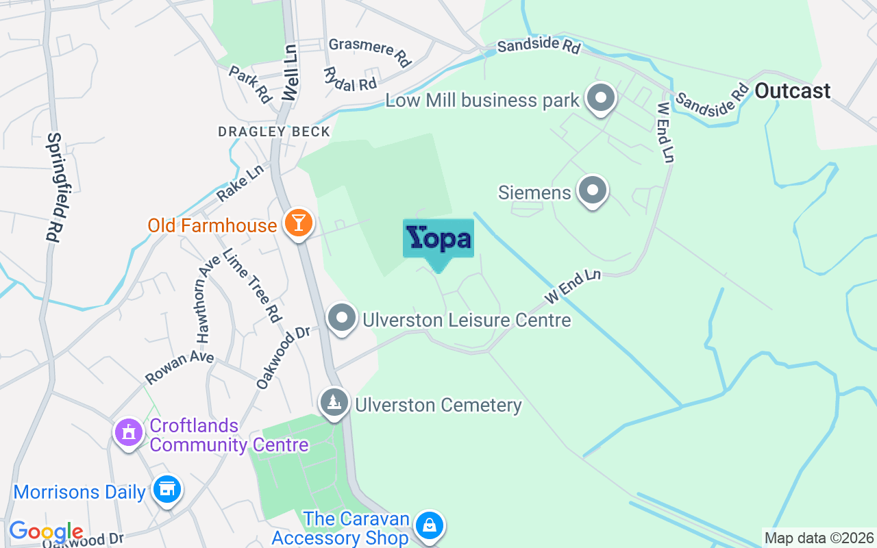 Map showing the location of LA12 9FA