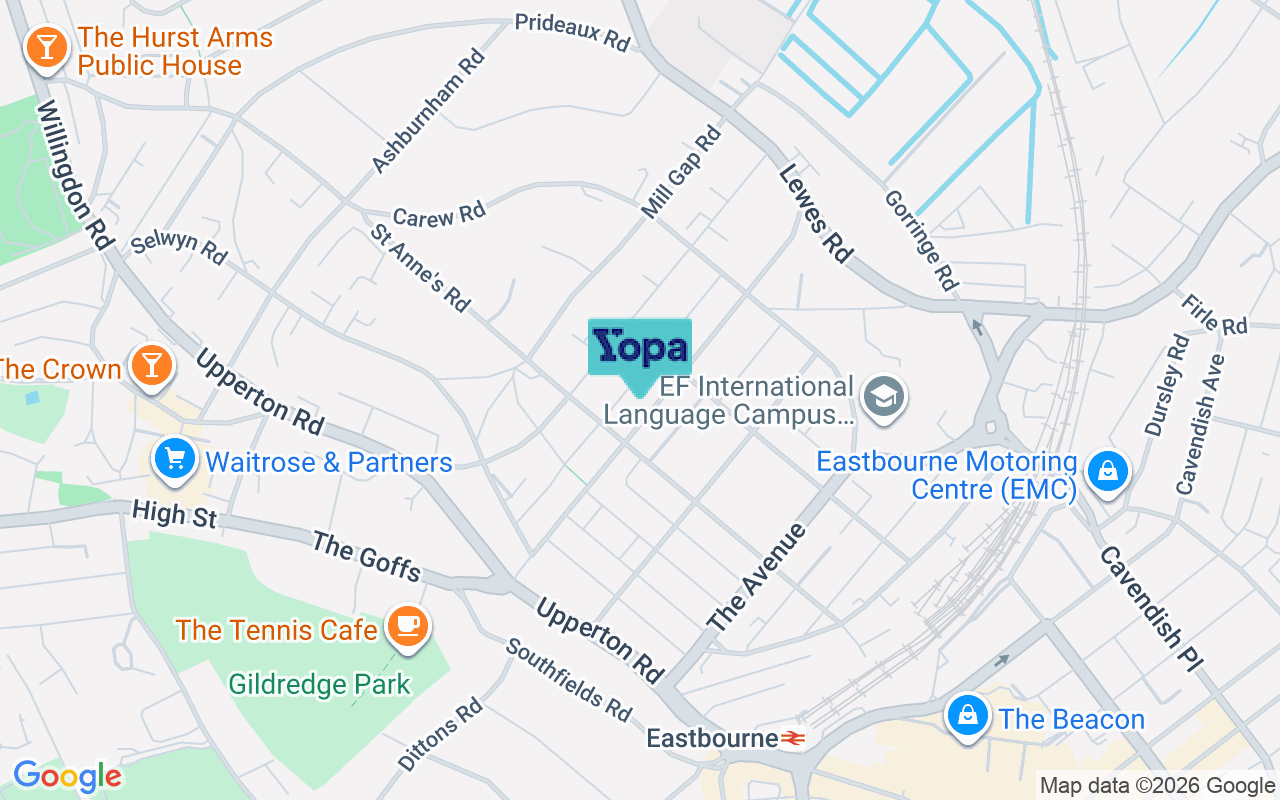 Map showing the location of BN21 2DN