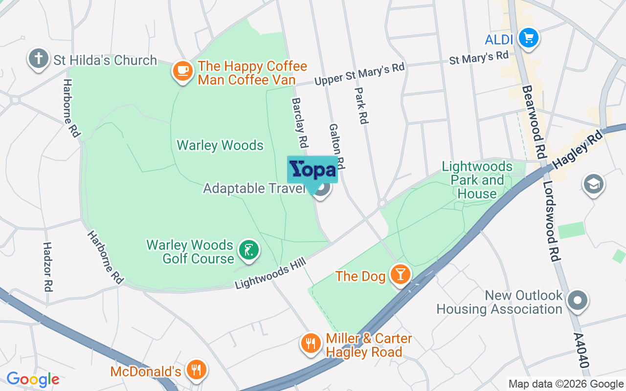 Map showing the location of B67 5JY