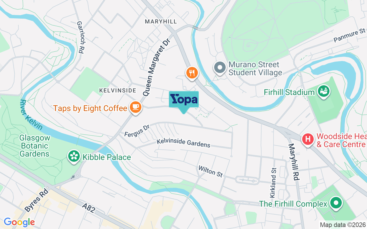 Map showing the location of G20 6AE