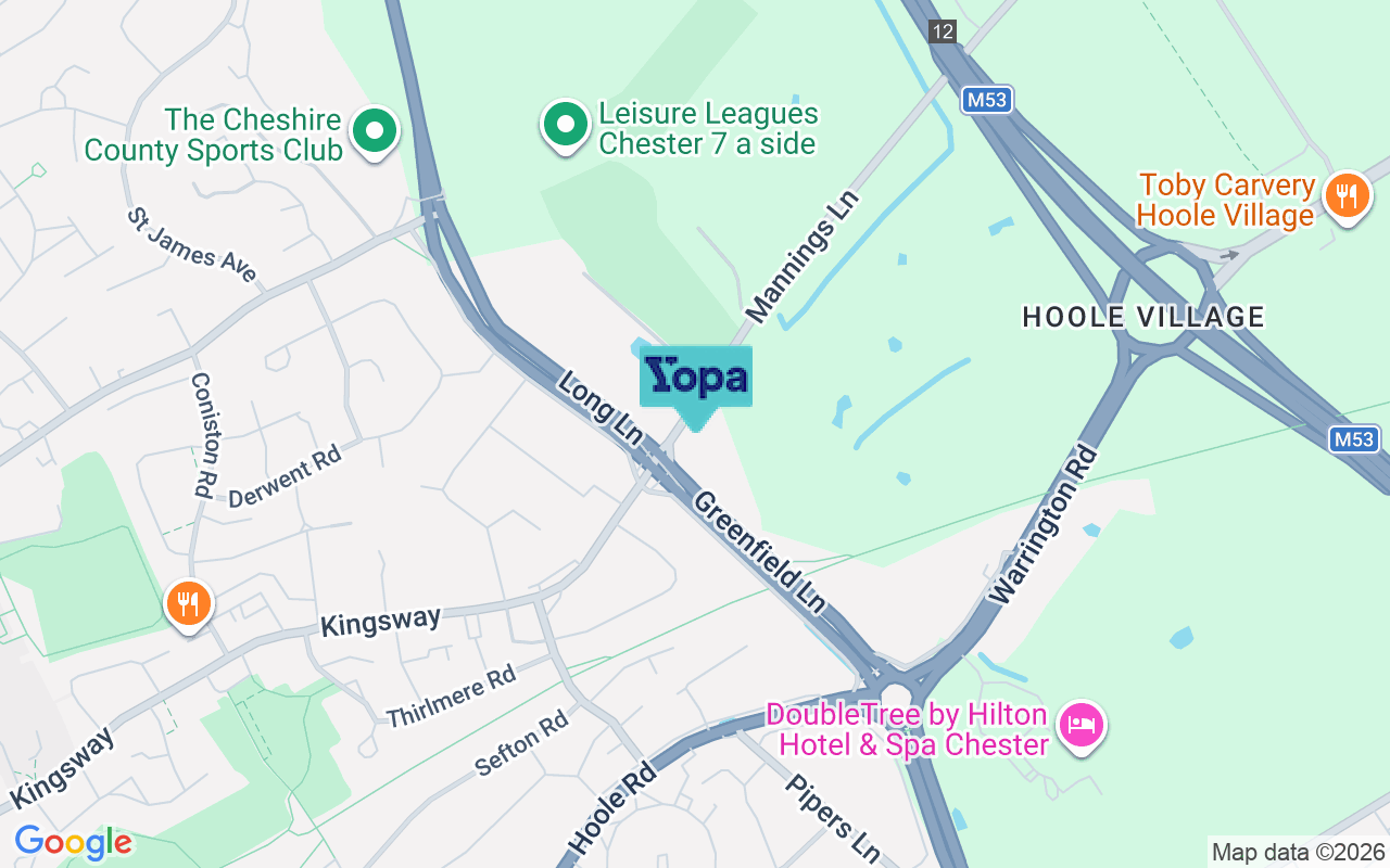 Map showing the location of CH2 2PB