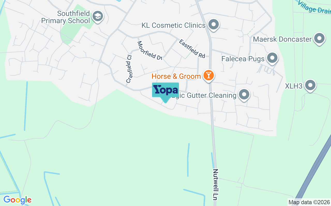 Map showing the location of DN3 3RP