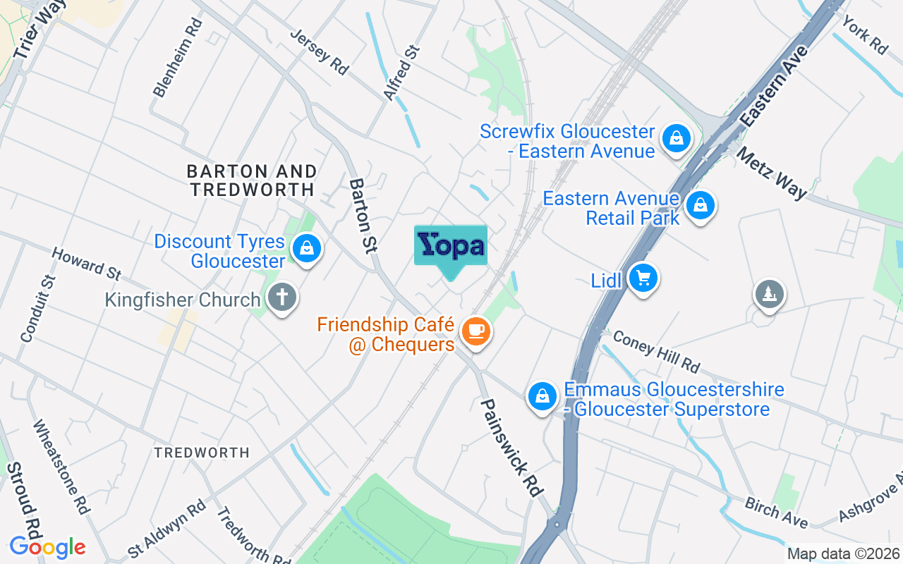 Map showing the location of GL1 4LR