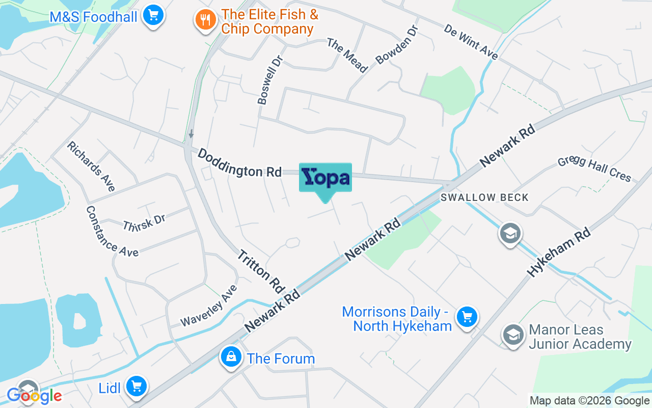 Map showing the location of LN6 7EX