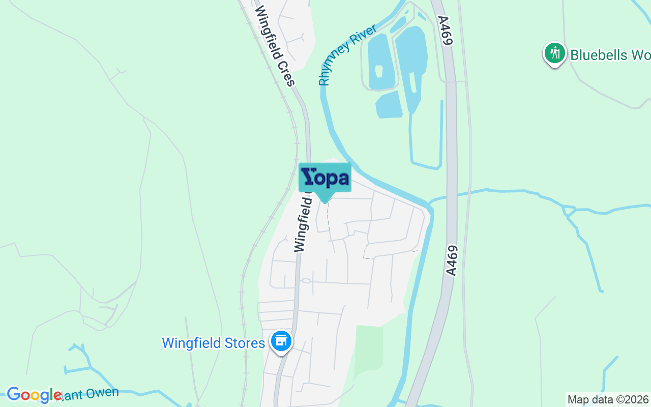 Map showing the location of CF83 3PF