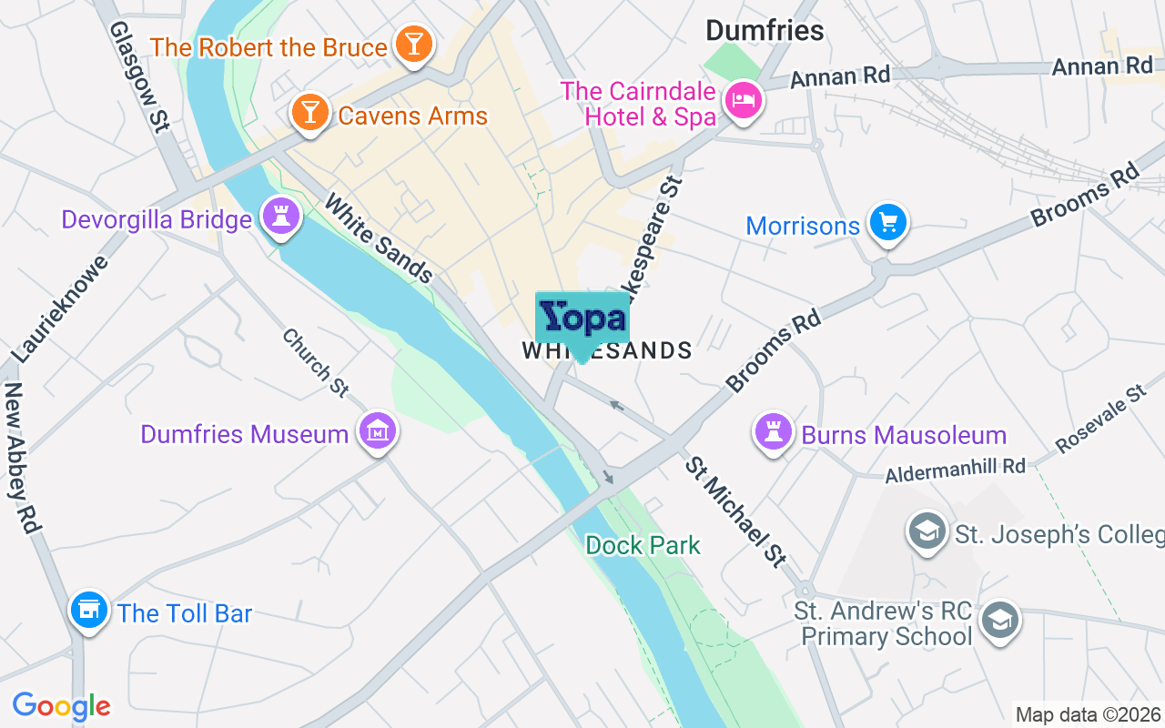 Map showing the location of DG1 2PN