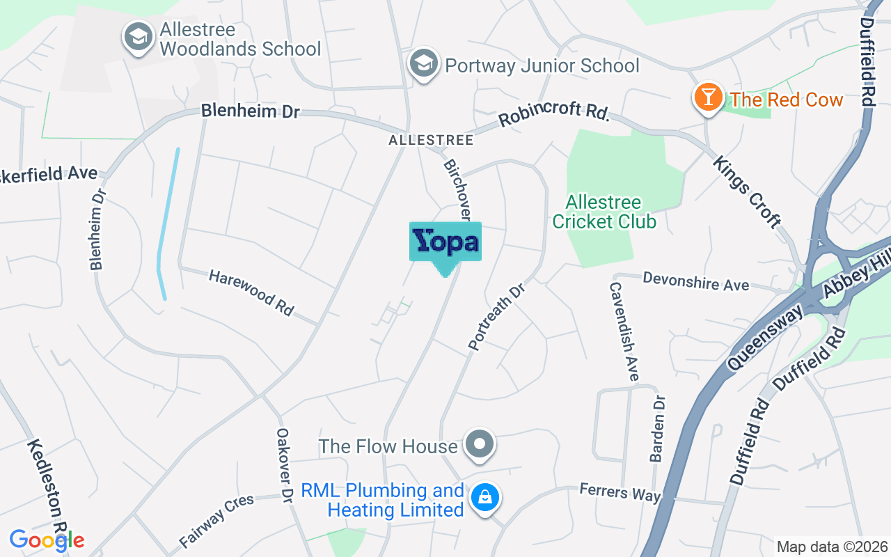 Map showing the location of DE22 2RS