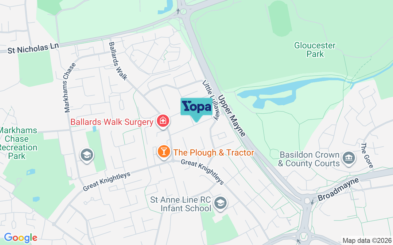 Map showing the location of SS15 5HU