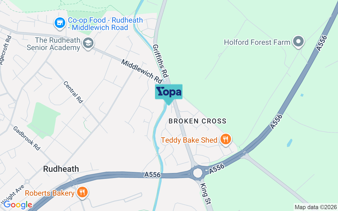 Map showing the location of CW9 7YT