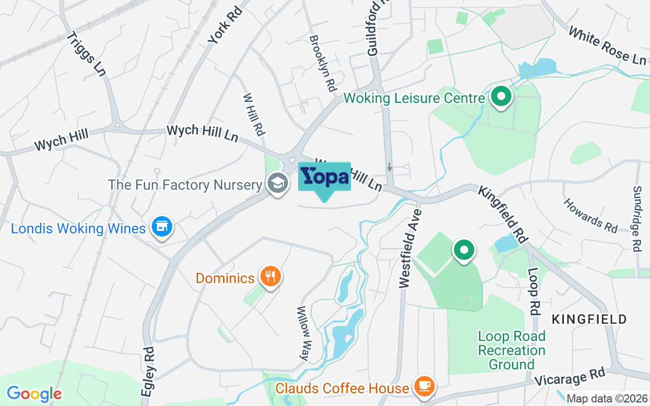 Map showing the location of GU22 0AJ