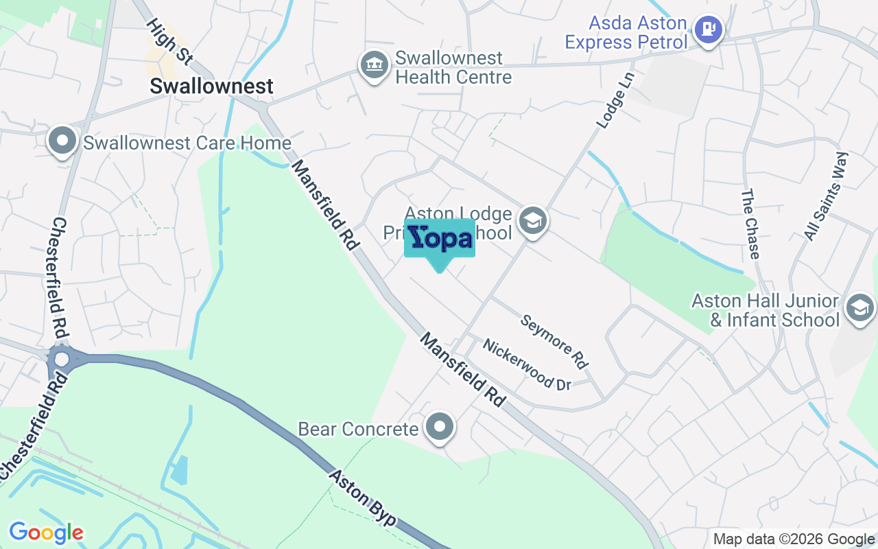 Map showing the location of S26 2BA