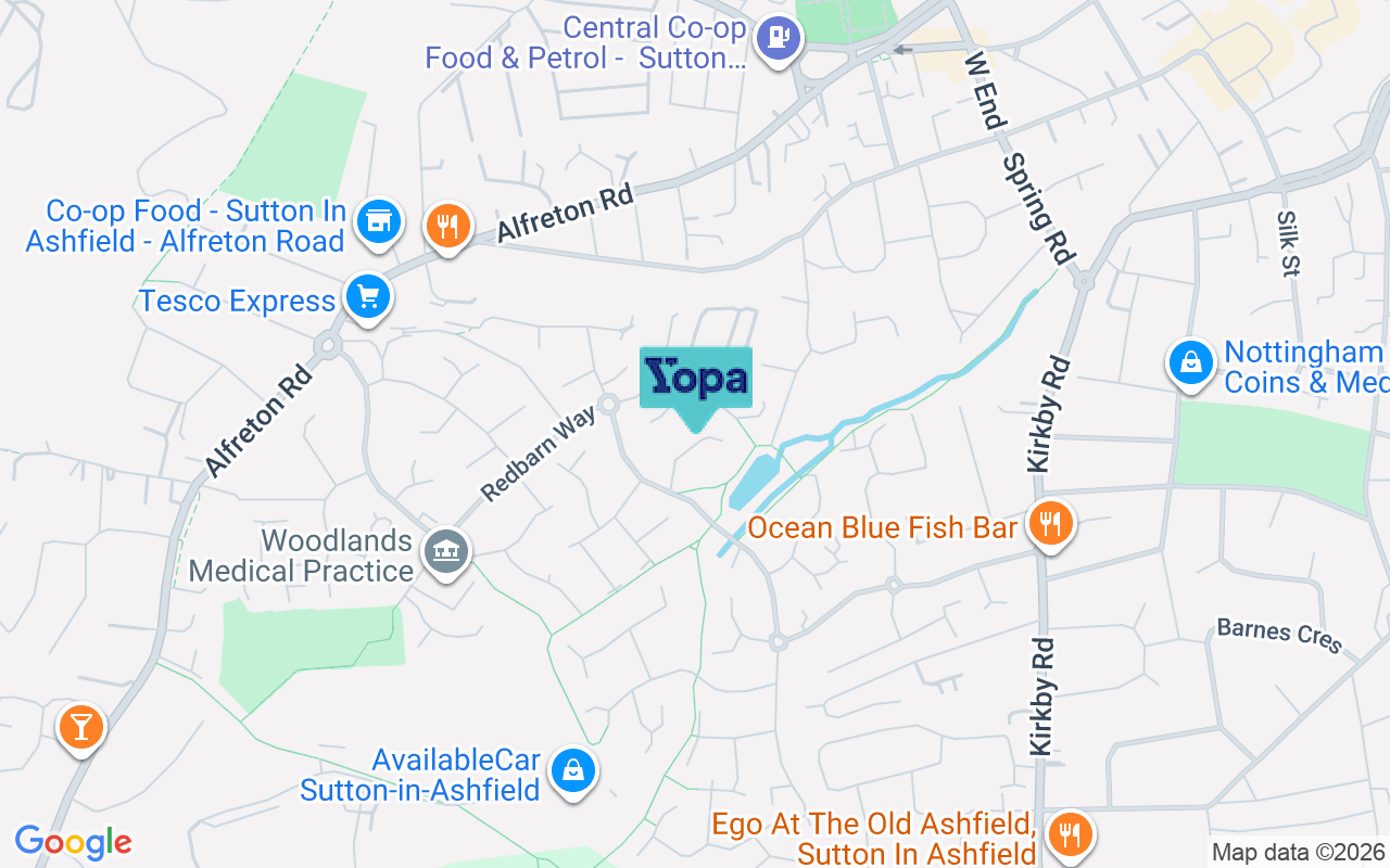 Map showing the location of NG17 1NP
