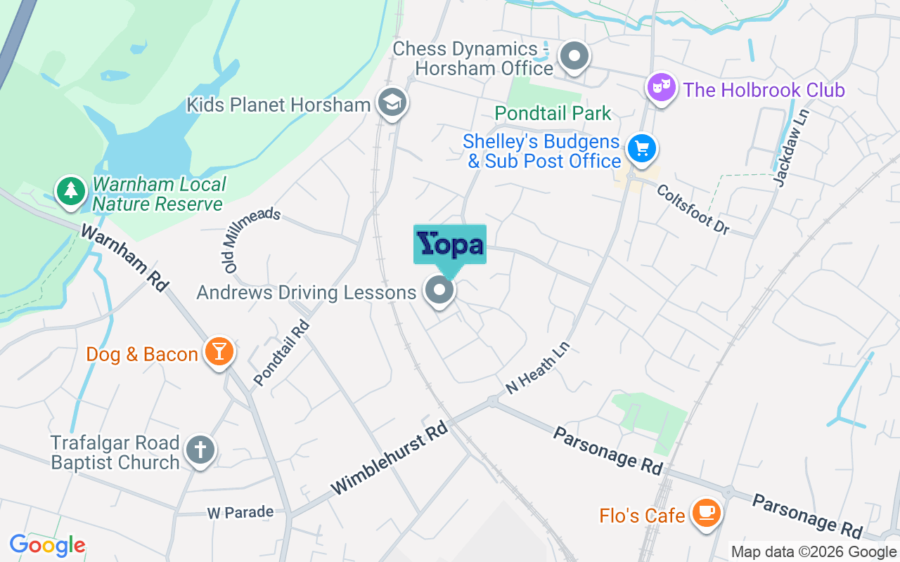 Map showing the location of RH12 5YT