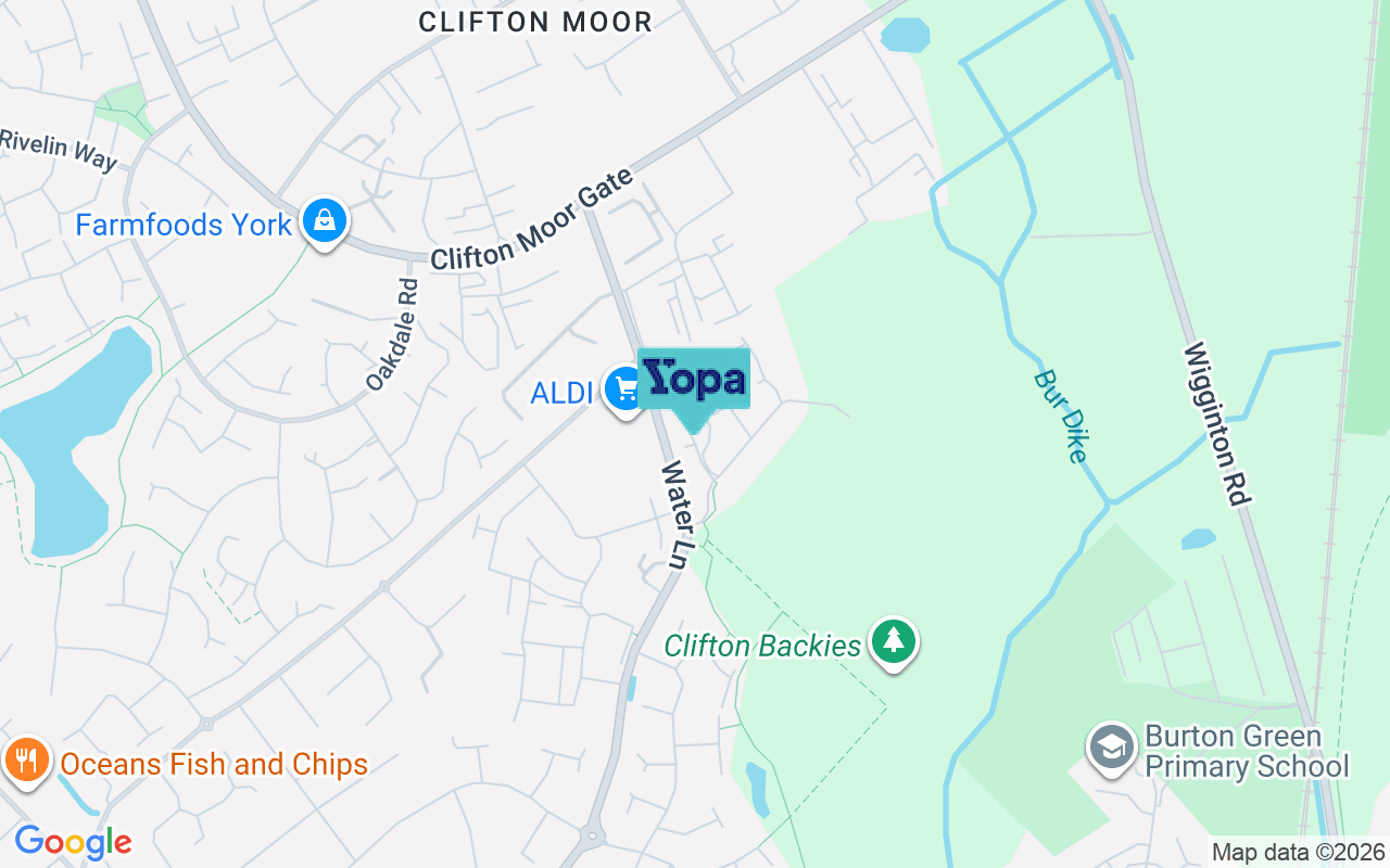 Map showing the location of YO30 6RA