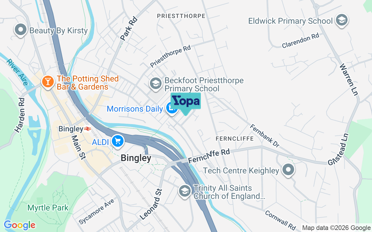Map showing the location of BD16 4NH