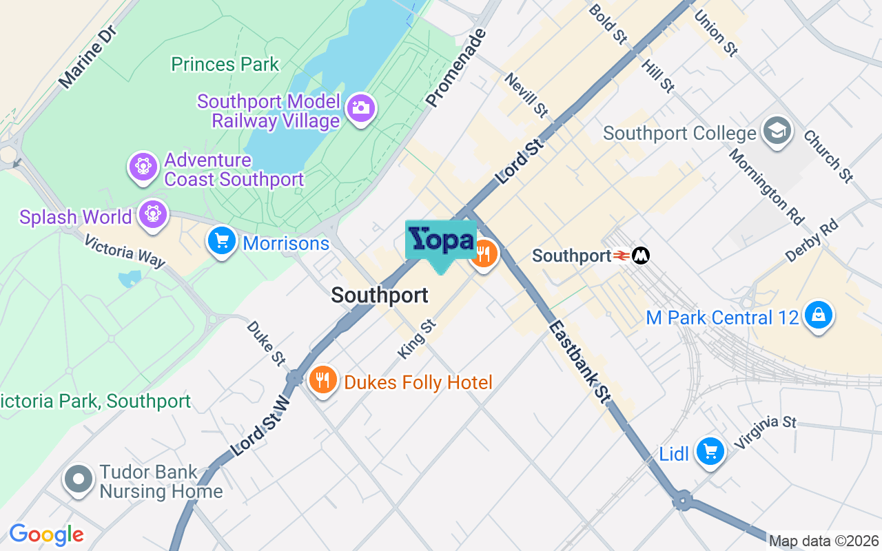Map showing the location of PR8 1JP