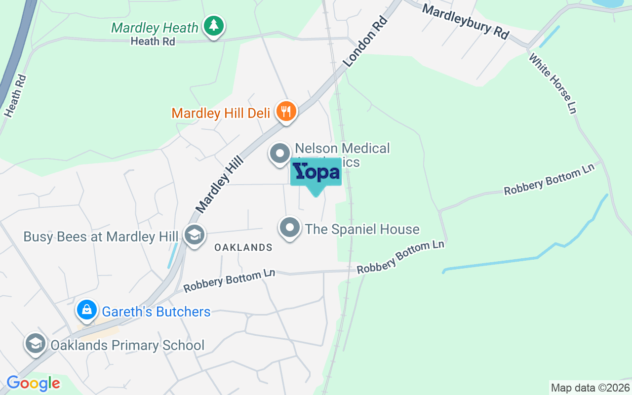 Map showing the location of AL6 0TY