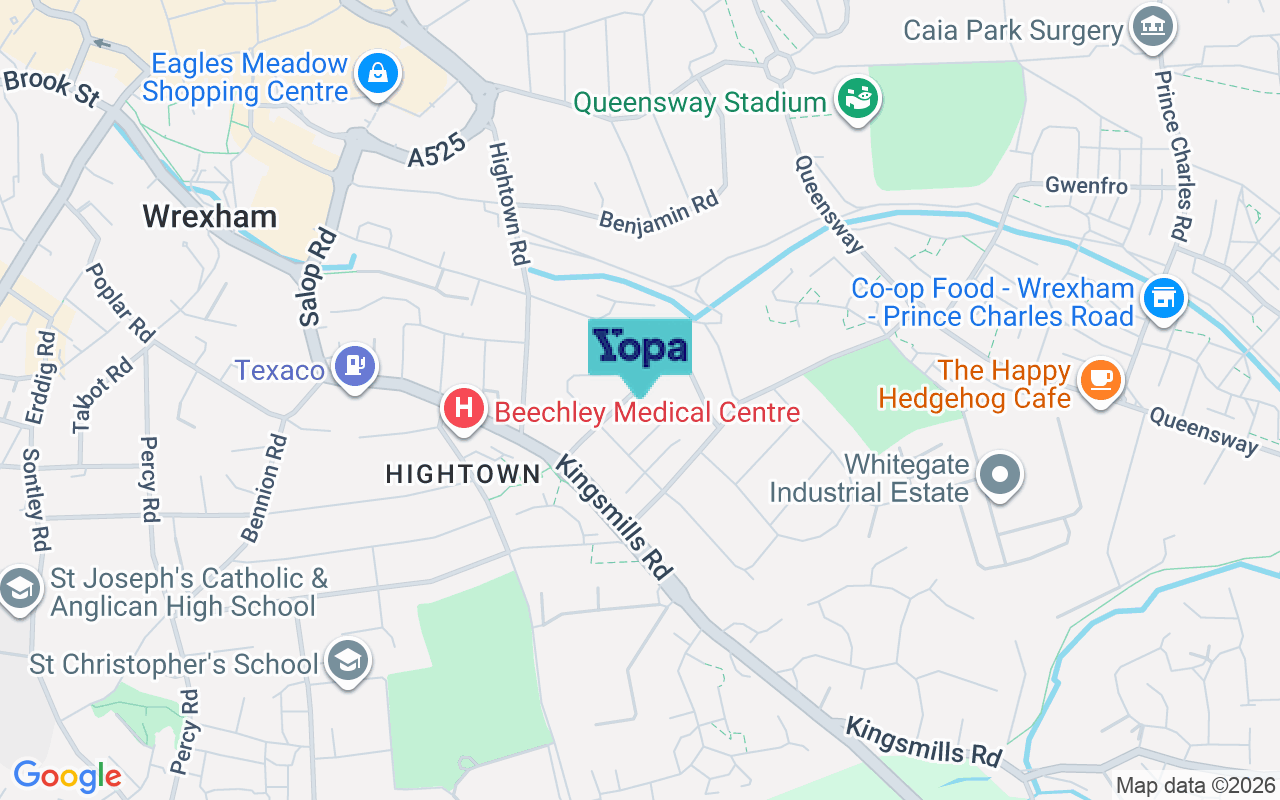 Map showing the location of LL13 8PE