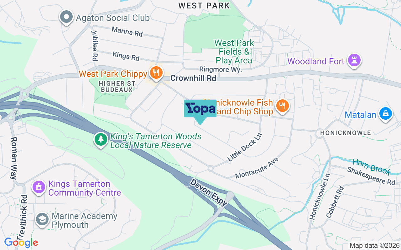 Map showing the location of PL5 2LX