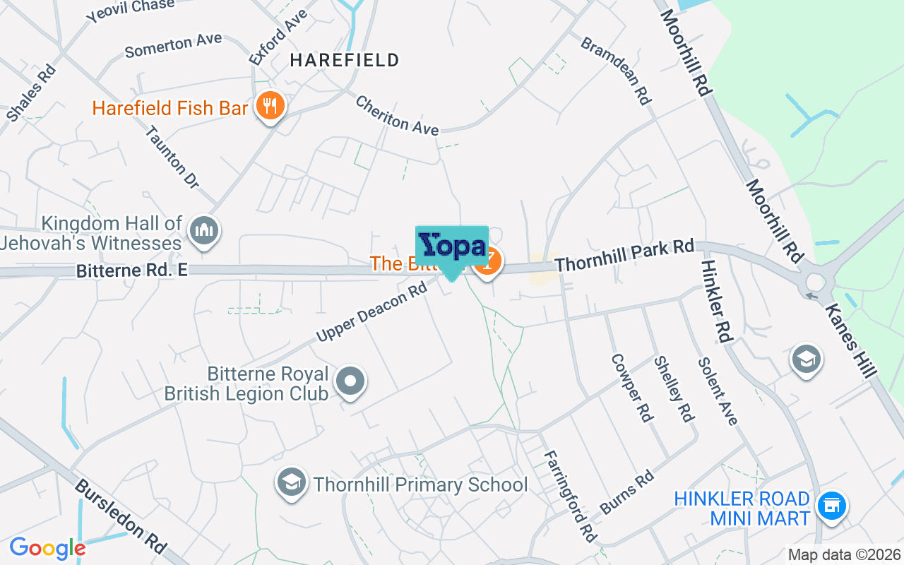 Map showing the location of SO19 5JJ