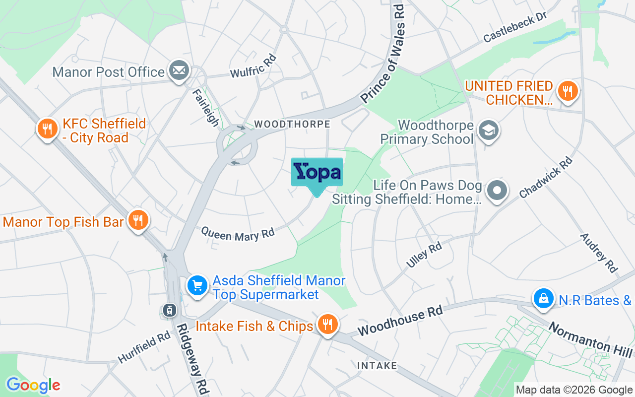 Map showing the location of S2 1BG