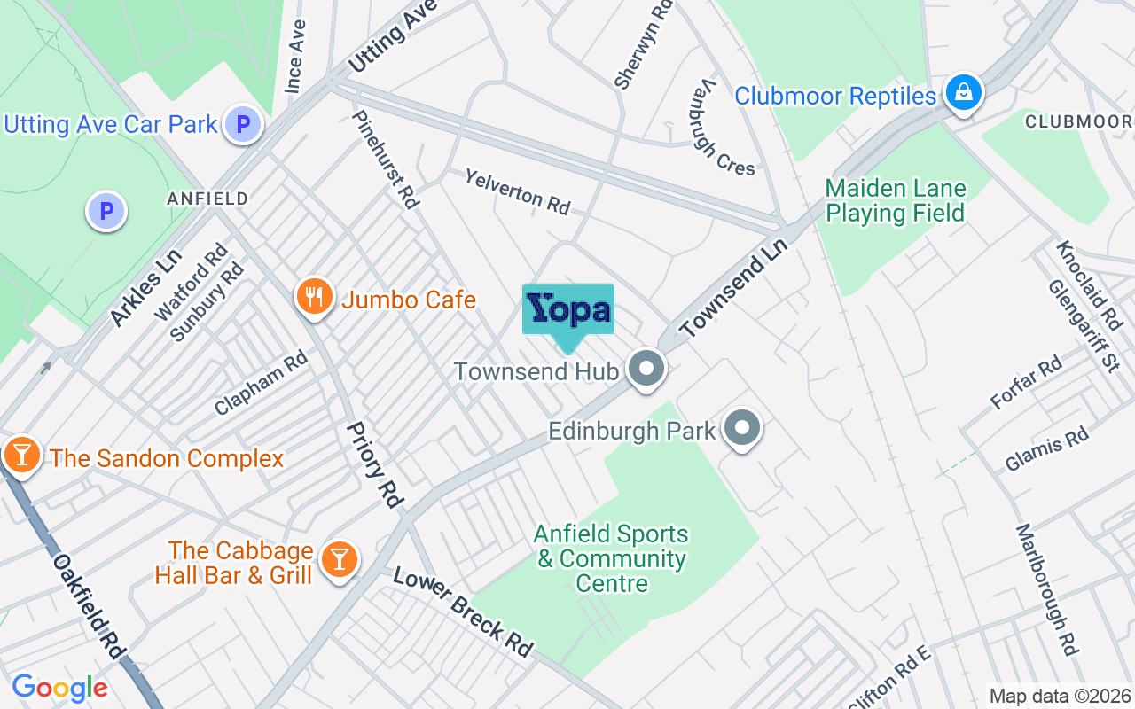 Map showing the location of L6 0BW