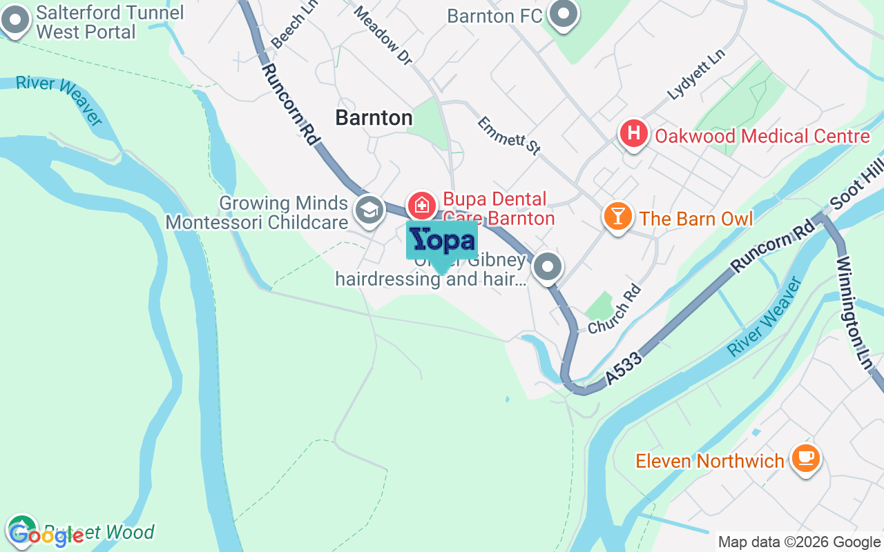 Map showing the location of CW8 4HP