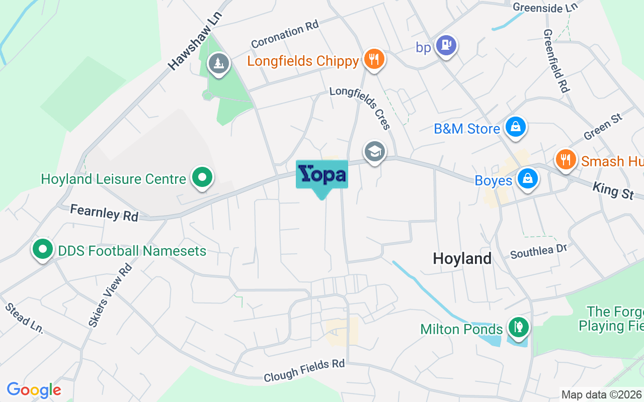 Map showing the location of S74 9DY