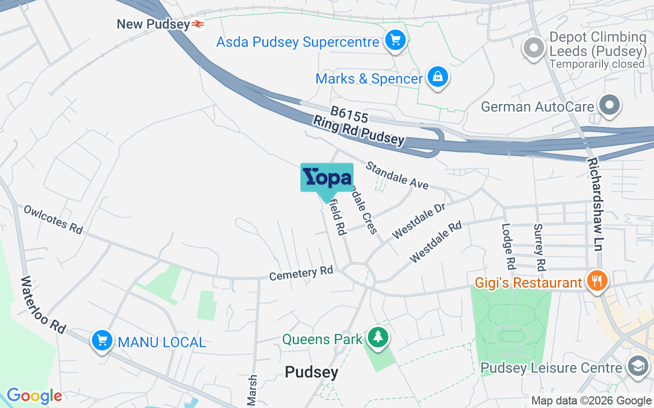 Map showing the location of LS28 7JW