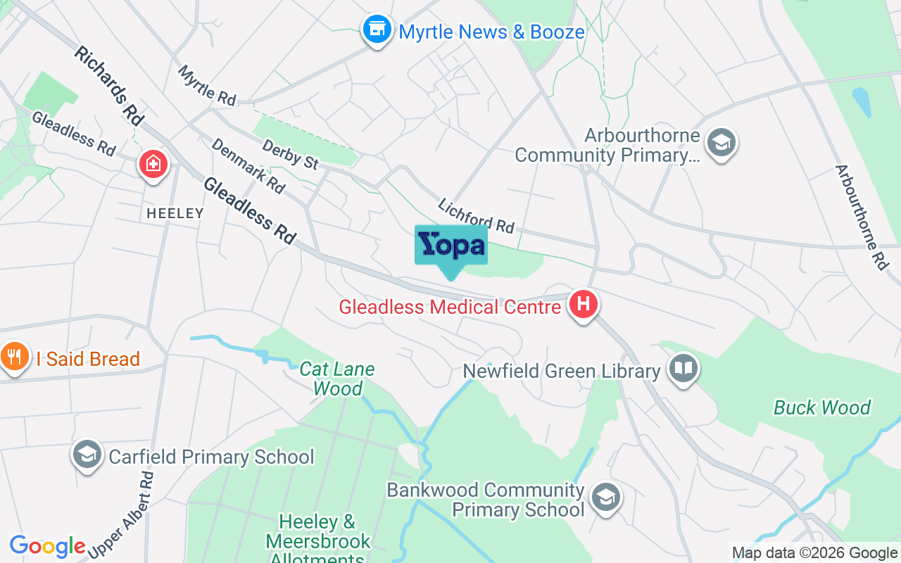 Map showing the location of S2 3AR