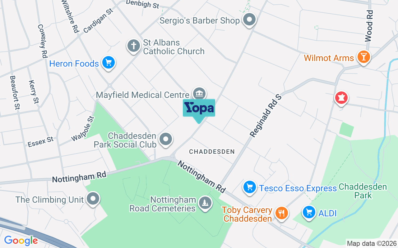 Map showing the location of DE21 6HD