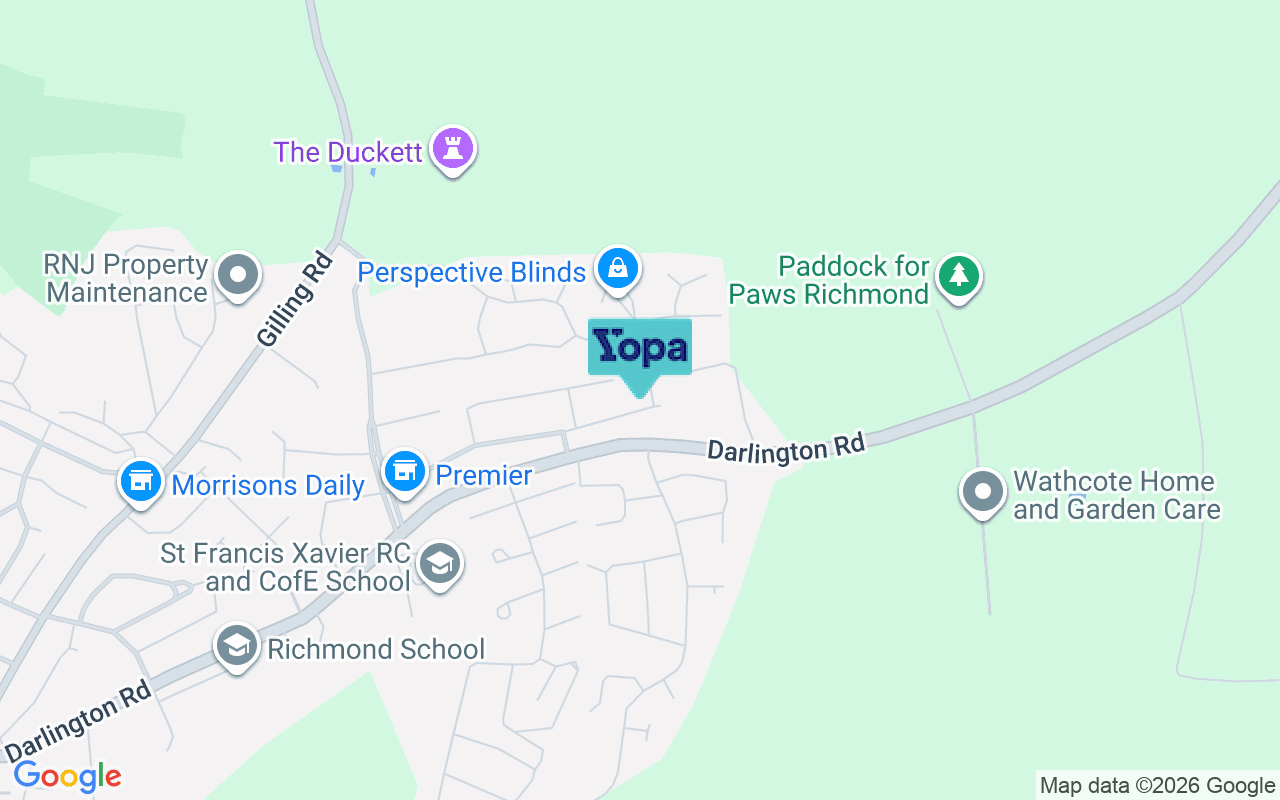 Map showing the location of DL10 5BW