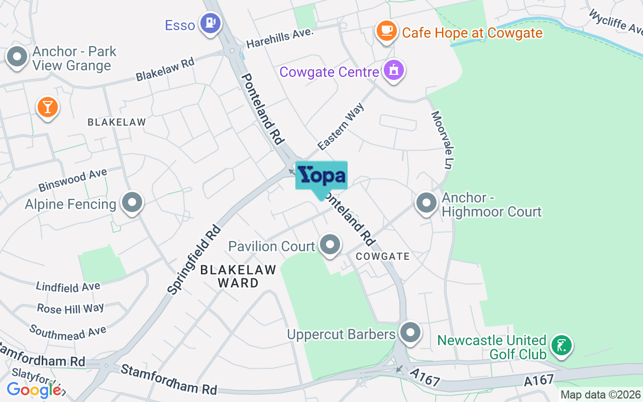 Map showing the location of NE5 3LW