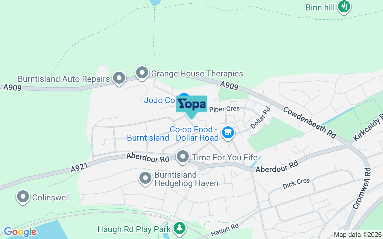 Map showing the location of KY3 0HY