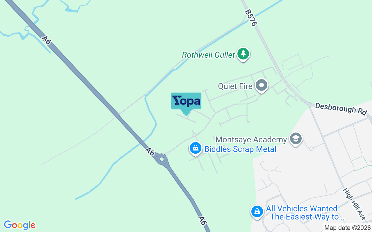Map showing the location of NN14 6FW