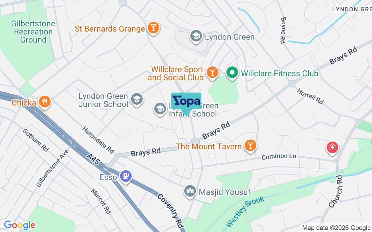 Map showing the location of B26 1QG