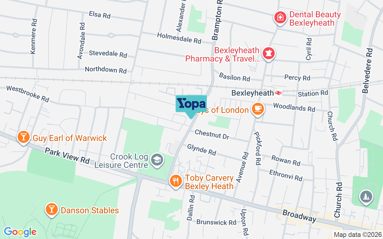 Map showing the location of DA7 4HE