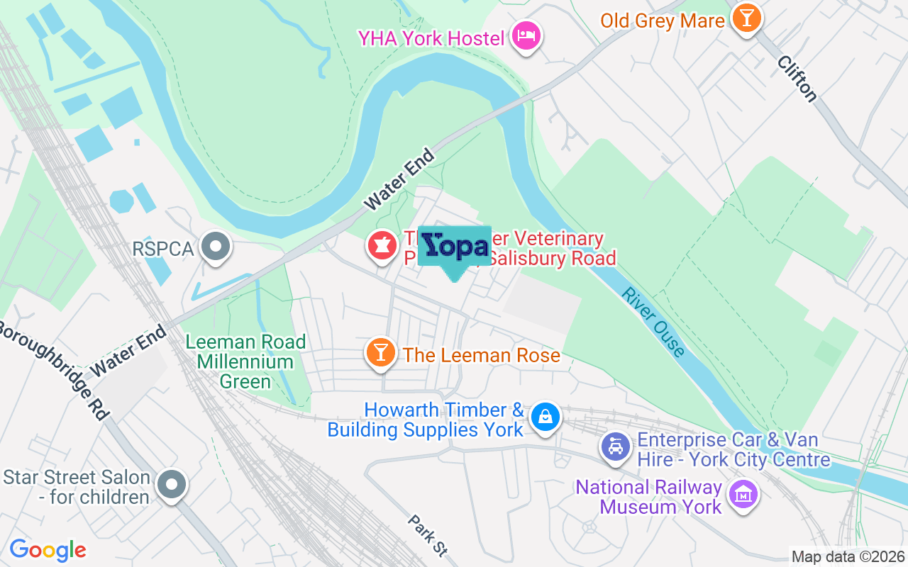 Map showing the location of YO26 4XS