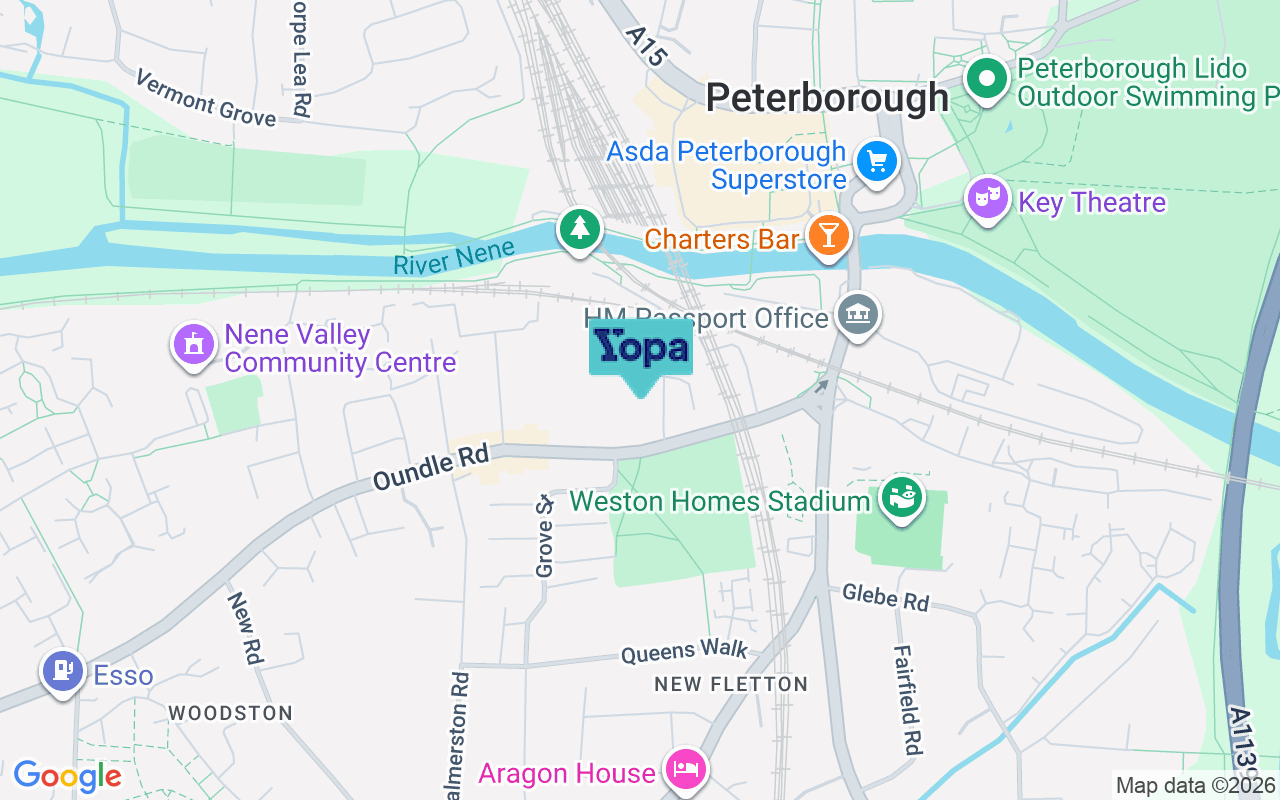 Map showing the location of PE2 9NF