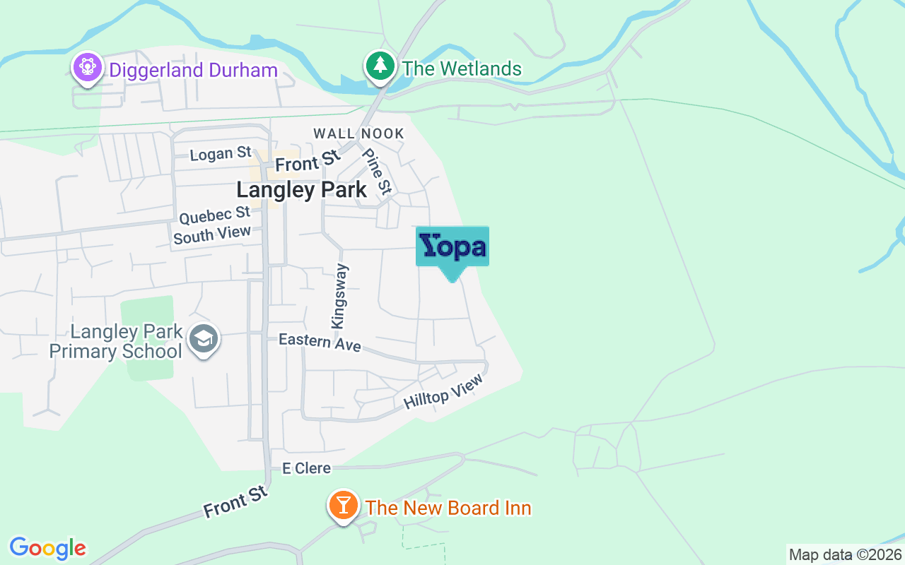 Map showing the location of DH7 9TE