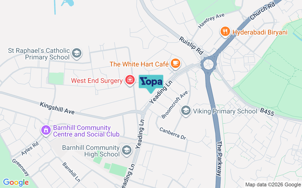 Map showing the location of UB5 6LB