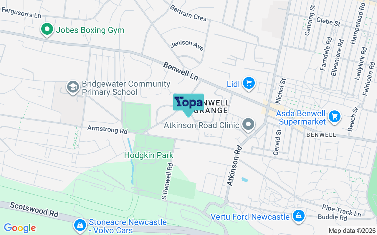 Map showing the location of NE15 6RN