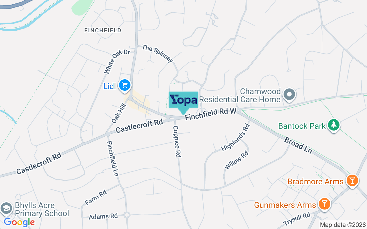 Map showing the location of WV3 8BB