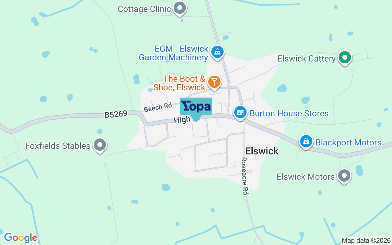 Map showing the location of PR4 3ZB