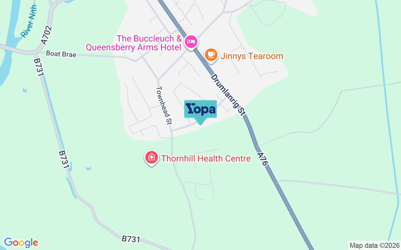 Map showing the location of DG3 5NR