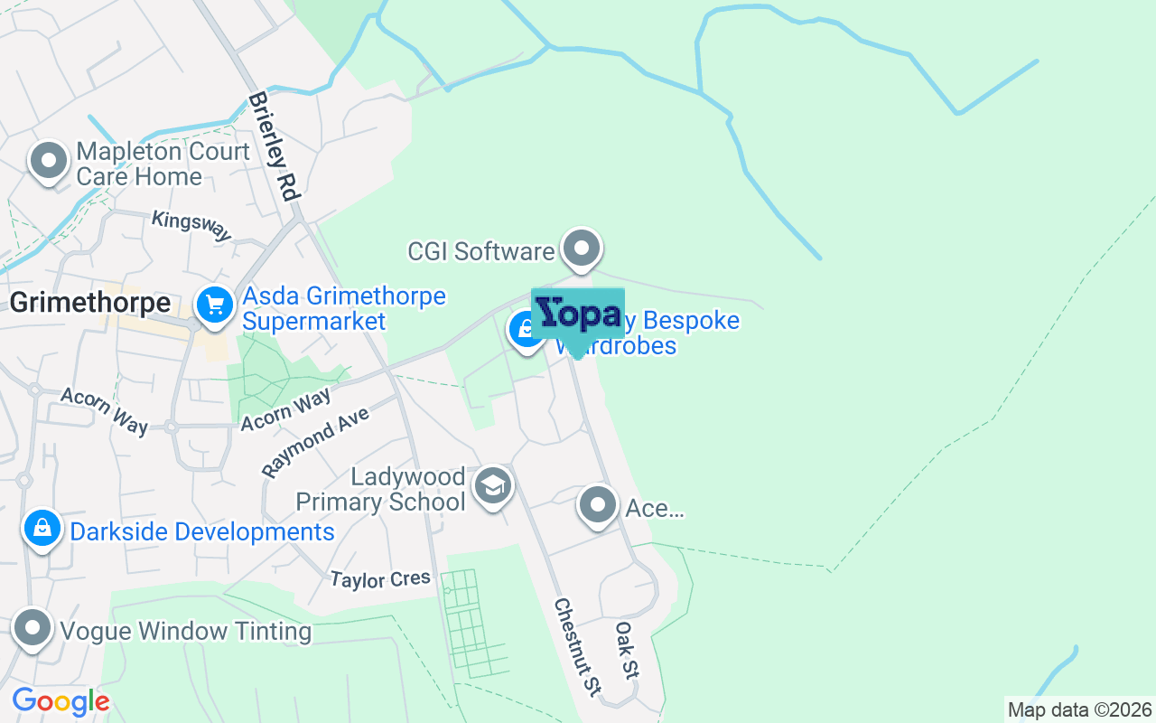 Map showing the location of S72 7JG